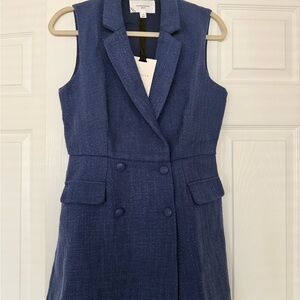 Pomander Place Navy Sleeveless Blazer Romper